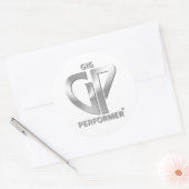Ronde GP Sticker met Silver Logo (Envelop)