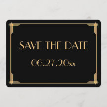 Ronde Great Gatsby Art Deco Trouw Save The Date