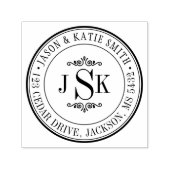 Ronde Grens Initialen Monogram Creëer Uw Eigen Zelfinktende Stempel (Design)