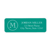 Ronde Grens Monogram met Bewerkbaar Kleurenadres Etiket (Voorkant)