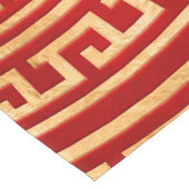 Ronde Griekse versiering — Goud op rood Korte Tafelloper (Hoek)
