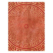 Ronde Griekse versiering — Goud op rood Tafelkleed (Voorkant)