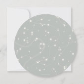 Ronde, grijs-groene mousserende kerstfeest kaart (Achterkant)