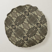 Ronde grijze beige of goudhandgreep rond kussen (Achterkant)