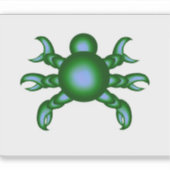 Ronde groene bug met klauwen sticker (Voorkant)