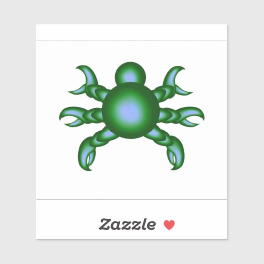 Ronde groene bug met klauwen sticker (Vel)