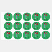 Ronde groene Golfer snijbal Labels (Vel)