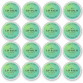 Ronde groene Limoen Mint Lip Balm-labels met verlo Sticker (Voorkant)