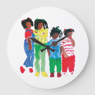 Ronde (grote) wandklok achter op de dag