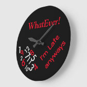 Ronde (grote) wandklok/alles wat ik te laat ben grote klok (Hoek)