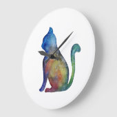Ronde (grote) wandklok voor katten (Hoek)