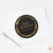 Ronde Grungy Goud en Zwart Labels (Envelop)