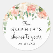 Ronde gunst Sticker -  perzik (Voorkant)