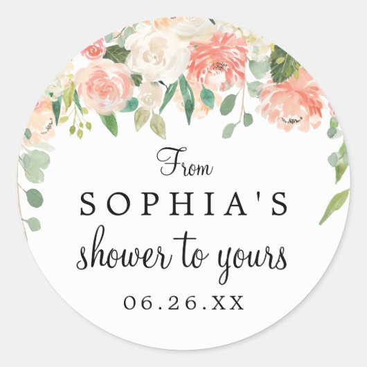 Ronde gunst Sticker -  perzik (Voorkant)