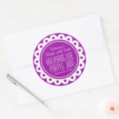 Ronde halayang bube of paarse jam potje voedsellab ronde sticker (Envelop)