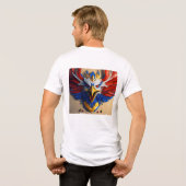 Ronde hals, adelaar rug bedrukt T-shirt (Achterkant volledig)