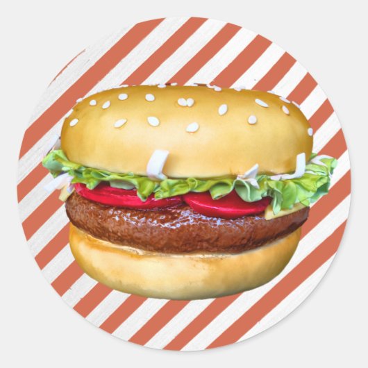 Ronde hamburgertaart sticker (Voorkant)