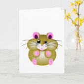 Ronde Hamster Kaart (Gele Bloem)