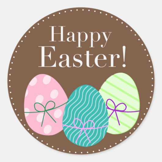 Ronde Happy Easter Sticker (Voorkant)