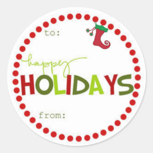 Ronde Happy Holiday Gift Stickers