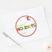 Ronde Happy Holiday Gift Stickers (Envelop)