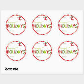Ronde Happy Holiday Gift Stickers (Vel)