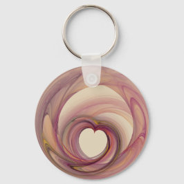 Ronde hartfractal sleutelhanger