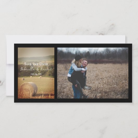 Ronde Hay Bales Boerderij Wedding Save the Date (Voorkant)