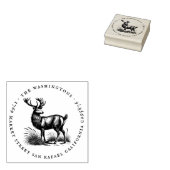 Ronde  Herten Familienaam Retour Adres Rubberstempel (Gestempeld)