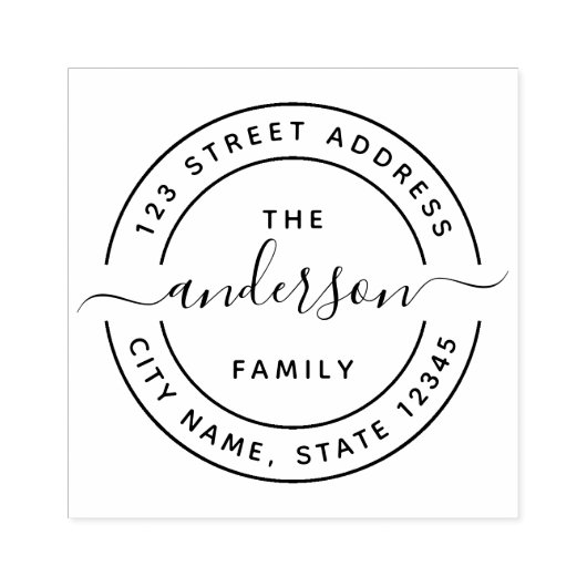 Ronde het Adres van de Terugkeer van de Familie va Rubberstempel (Afrduk)