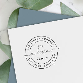 Ronde het Adres van de Terugkeer van de Familie va Zelfinktende Stempel