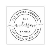 Ronde het Adres van de Terugkeer van de Familie va Zelfinktende Stempel (Design)