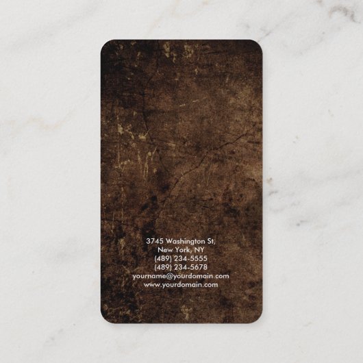 Ronde hoek bruine textuur elegant modern visitekaartje (Achterkant)