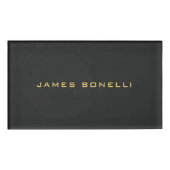 Ronde Hoek Grijs Goud Kleur Professioneel Naambadge (Voorkant)