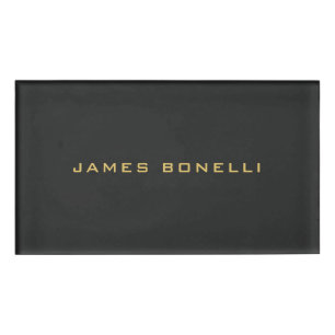 Ronde Hoek Grijs Goud Kleur Professioneel Naambadge