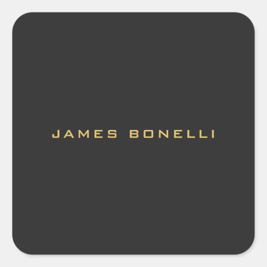 Ronde Hoek Grijs Goud Kleur Professioneel Vierkante Sticker (Voorkant)