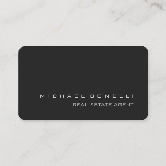 Ronde hoek grijs Visitekaartje Estate Agent (Voorkant)