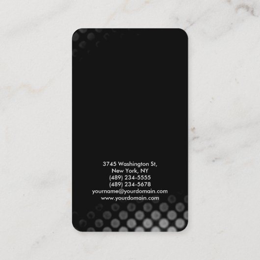 Ronde hoek grijs zwart elegant patroon visitekaartje (Achterkant)