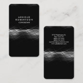 Ronde hoek grijs zwart elegant patroon visitekaartje (Voorkant / Achterkant)