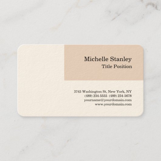 Ronde hoek — handtekeningen voor Cream Charming Visitekaartje (Voorkant)