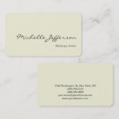 Ronde hoek Makeup Artist Beige Visitekaartje (Voorkant / Achterkant)