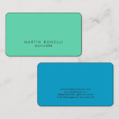 Ronde hoek minimalistisch modern groen platte groe visitekaartje (Voorkant / Achterkant)