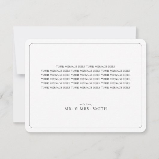 Ronde hoek Moderne rand van het script voor foto's Bedankkaart (Achterkant)