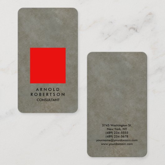 Ronde hoek rode grijze stenen muur legant visitekaartje (Voorkant / Achterkant)