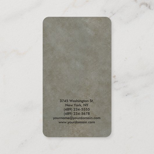 Ronde hoek rode grijze stenen muur legant visitekaartje (Achterkant)