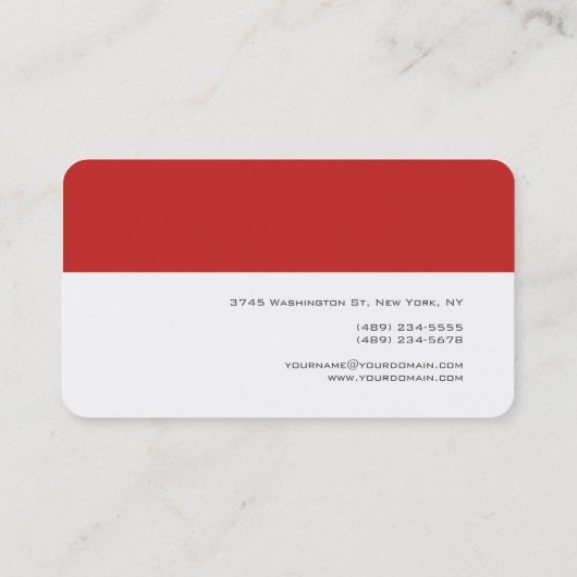 Ronde hoek Rood Wit makelaar Visitekaartje (Achterkant)