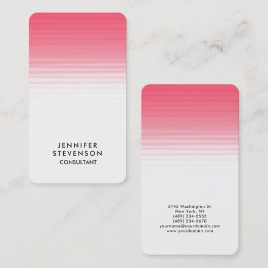 Ronde hoek roze witte legant eminine visitekaartje (Voorkant / Achterkant)