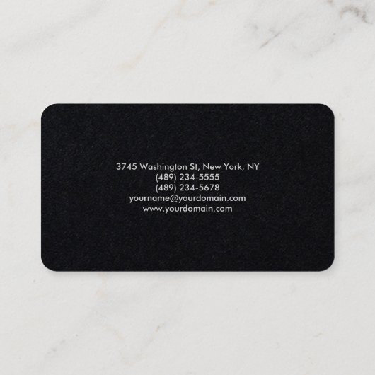 Ronde hoek zwart grijs, roodbruin, modern visitekaartje (Achterkant)