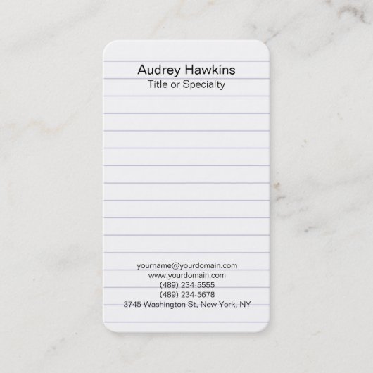 Ronde hoek Zwart Wit gevoerd papier Modern Visitekaartje (Voorkant)