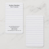 Ronde hoek Zwart Wit gevoerd papier Modern Visitekaartje (Voorkant / Achterkant)